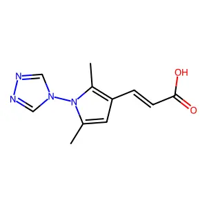 3-[2,5-dimethyl-1-(4H-1,2,4-triazol-4-yl)-1H-pyrrol-3-yl]prop-2-enoic acid structure