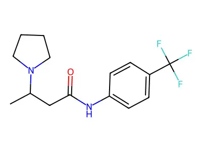 3-(1-pyrrolidinyl)-N-[4-(trifluoromethyl)phenyl]butanamide structure