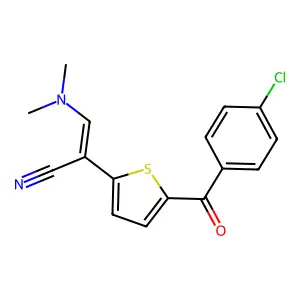 (Z)-2-[5-(4-chlorobenzoyl)-2-thienyl]-3-(dimethylamino)-2-propenenitrile structure