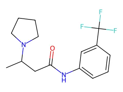 3-(1-pyrrolidinyl)-N-[3-(trifluoromethyl)phenyl]butanamide structure