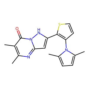 2-[3-(2,5-dimethyl-1H-pyrrol-1-yl)-2-thienyl]-5,6-dimethylpyrazolo[1,5-a]pyrimidin-7-ol structure