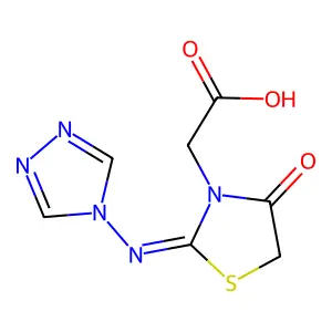 2-[4-oxo-2-(1,2,4-triazol-4-ylimino)-1,3-thiazolidin-3-yl]acetic Acid structure