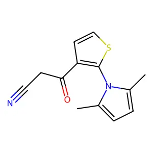 3-[2-(2,5-dimethyl-1H-pyrrol-1-yl)-3-thienyl]-3-oxopropanenitrile structure