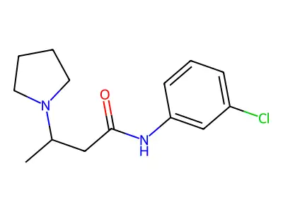N-(3-chlorophenyl)-3-(1-pyrrolidinyl)butanamide structure