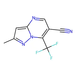 2-Methyl-7-(trifluoromethyl)pyrazolo[1,5-a]pyrimidine-6-carbonitrile structure