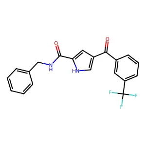 N-benzyl-4-[3-(trifluoromethyl)benzoyl]-1H-pyrrole-2-carboxamide structure
