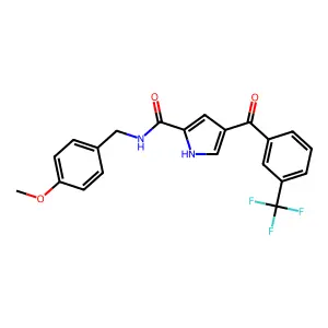 N-[(4-methoxyphenyl)methyl]-4-[3-(trifluoromethyl)benzoyl]-1H-pyrrole-2-carboxamide structure