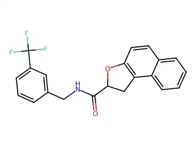 N-[3-(trifluoromethyl)benzyl]-1,2-dihydronaphtho[2,1-b]furan-2-carboxamide structure