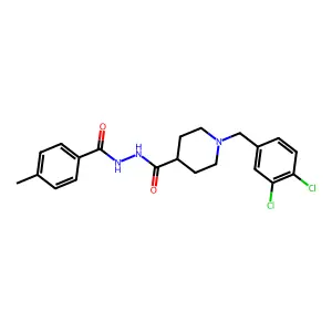 N'-{[1-(3,4-dichlorobenzyl)-4-piperidinyl]carbonyl}-4-methylbenzenecarbohydrazide structure