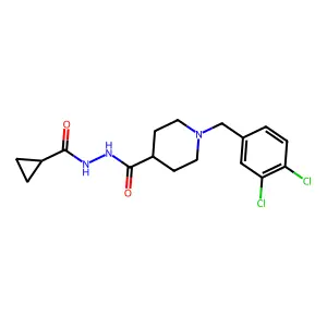 N'-{[1-(3,4-dichlorobenzyl)-4-piperidinyl]carbonyl}cyclopropanecarbohydrazide structure