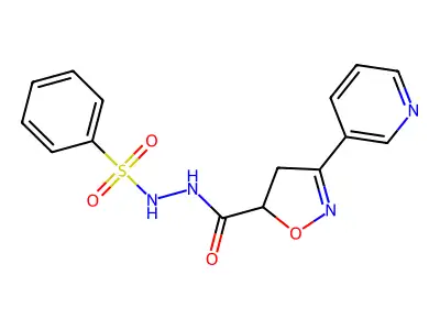 N'-{[3-(3-pyridinyl)-4,5-dihydro-5-isoxazolyl]carbonyl}benzenesulfonohydrazide structure