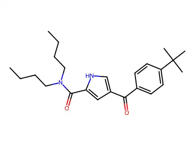 N,N-dibutyl-4-(4-tert-butylbenzoyl)-1H-pyrrole-2-carboxamide structure