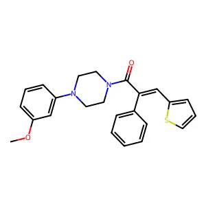 1-[4-(3-Methoxyphenyl)piperazin-1-yl]-2-phenyl-3-thiophen-2-ylprop-2-en-1-one structure