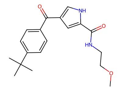 4-(4-tert-butylbenzoyl)-N-(2-methoxyethyl)-1H-pyrrole-2-carboxamide structure