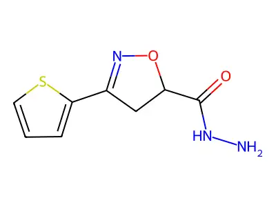 3-(Thiophen-2-yl)-4,5-dihydroisoxazole-5-carbohydrazide structure