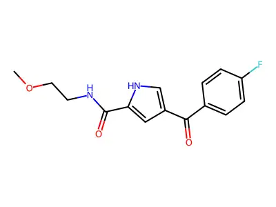 4-(4-fluorobenzoyl)-N-(2-methoxyethyl)-1H-pyrrole-2-carboxamide structure