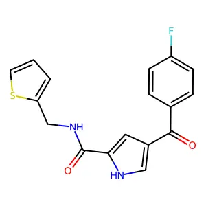 4-(4-fluorobenzoyl)-N-(2-thienylmethyl)-1H-pyrrole-2-carboxamide structure