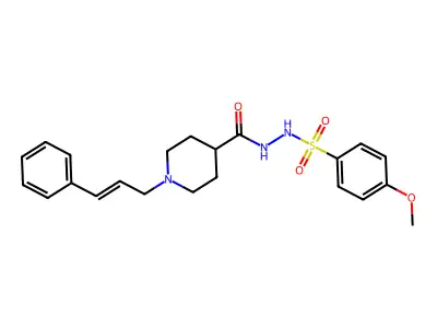 N'-(4-methoxyphenyl)sulfonyl-1-(3-phenylprop-2-enyl)piperidine-4-carbohydrazide structure