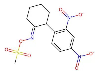 [[2-(2,4-Dinitrophenyl)cyclohexylidene]amino] methanesulfonate structure