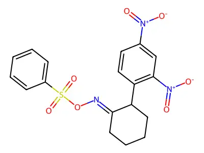 [[2-(2,4-Dinitrophenyl)cyclohexylidene]amino] benzenesulfonate structure