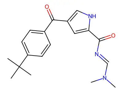 4-[4-(tert-butyl)benzoyl]-N-[(E)-(dimethylamino)methylidene]-1H-pyrrole-2-carboxamide structure
