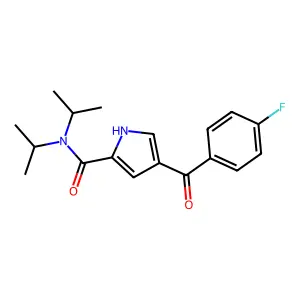4-(4-fluorobenzoyl)-N,N-diisopropyl-1H-pyrrole-2-carboxamide structure