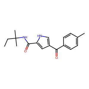 4-(4-methylbenzoyl)-N-(2-methylbutan-2-yl)-1H-pyrrole-2-carboxamide structure
