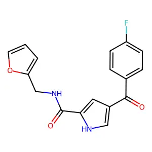 4-(4-fluorobenzoyl)-N-(2-furylmethyl)-1H-pyrrole-2-carboxamide structure