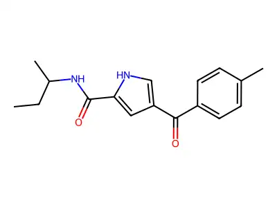N-(sec-butyl)-4-(4-methylbenzoyl)-1H-pyrrole-2-carboxamide structure