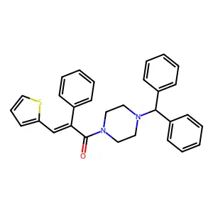 1-(4-Benzhydrylpiperazin-1-yl)-2-phenyl-3-thiophen-2-ylprop-2-en-1-one structure