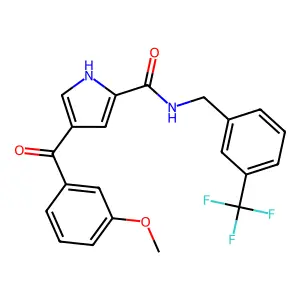 4-(3-methoxybenzoyl)-N-[3-(trifluoromethyl)benzyl]-1H-pyrrole-2-carboxamide structure