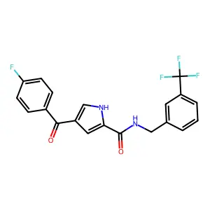 4-(4-fluorobenzoyl)-N-[3-(trifluoromethyl)benzyl]-1H-pyrrole-2-carboxamide structure