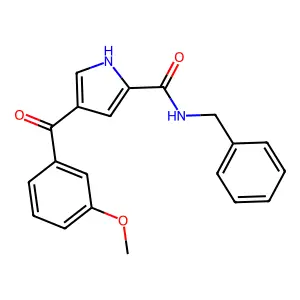 N-benzyl-4-(3-methoxybenzoyl)-1H-pyrrole-2-carboxamide structure