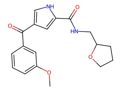 4-(3-methoxybenzoyl)-N-(tetrahydro-2-furanylmethyl)-1H-pyrrole-2-carboxamide structure