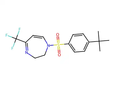 1-{[4-(tert-butyl)phenyl]sulfonyl}-5-(trifluoromethyl)-2,3-dihydro-1H-1,4-diazepine structure