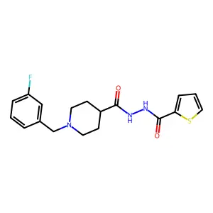 N'-{[1-(3-fluorobenzyl)-4-piperidinyl]carbonyl}-2-thiophenecarbohydrazide structure