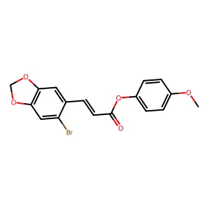 (4-Methoxyphenyl) 3-(6-bromo-1,3-benzodioxol-5-yl)prop-2-enoate structure