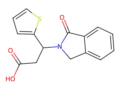 3-(1-oxo-1,3-dihydro-2H-isoindol-2-yl)-3-(2-thienyl)propanoic acid structure