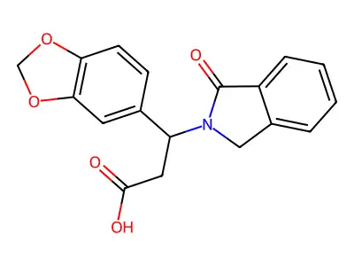 3-(1,3-benzodioxol-5-yl)-3-(1-oxo-1,3-dihydro-2H-isoindol-2-yl)propanoic acid structure