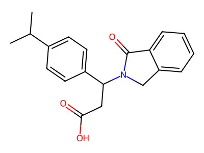 3-(4-isopropylphenyl)-3-(1-oxo-1,3-dihydro-2H-isoindol-2-yl)propanoic acid structure