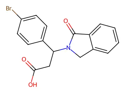 3-(4-bromophenyl)-3-(1-oxo-1,3-dihydro-2H-isoindol-2-yl)propanoic acid structure