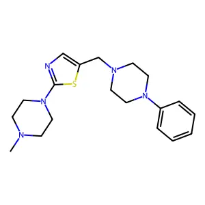 1-Methyl-4-{5-[(4-phenylpiperazino)methyl]-1,3-thiazol-2-yl}piperazine structure