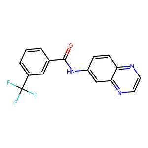 N-(6-quinoxalinyl)-3-(trifluoromethyl)benzenecarboxamide structure