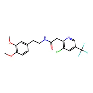 2-[3-chloro-5-(trifluoromethyl)pyridin-2-yl]-N-[2-(3,4-dimethoxyphenyl)ethyl]acetamide structure
