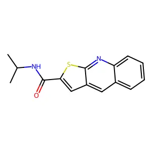 N-isopropylthieno[2,3-b]quinoline-2-carboxamide structure
