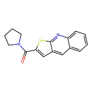 1-Pyrrolidinyl(thieno[2,3-b]quinolin-2-yl)methanone structure