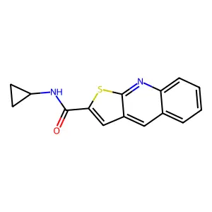 N-cyclopropylthieno[2,3-b]quinoline-2-carboxamide structure