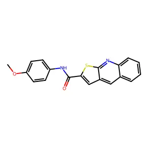 N-(4-methoxyphenyl)thieno[2,3-b]quinoline-2-carboxamide structure
