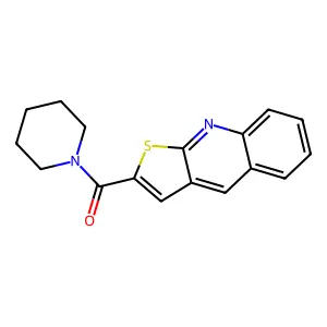 Piperidino(thieno[2,3-b]quinolin-2-yl)methanone structure