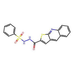 N'-(benzenesulfonyl)thieno[2,3-b]quinoline-2-carbohydrazide structure